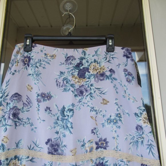 NWT vintage floral print skirt 12 P - Picture 7 of 9